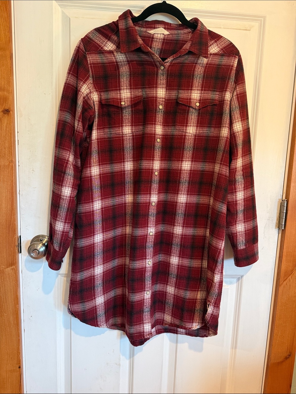 Mountain Khakis Red and White Plaid Button-Down Tunic
